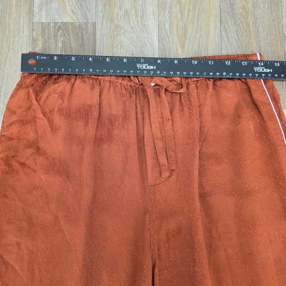 Untitled in Motion Medium Wide Leg Lounge Pajama Pants Rust Orange Tencel Cupro - Picture 6 of 10